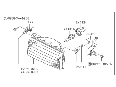 Nissan B6010-61A00 Headlamp Assembly-Passenger Side