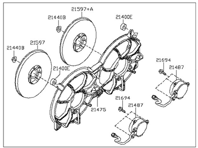 Nissan 21481-60R00 Motor Assembly Fan & SHROUD