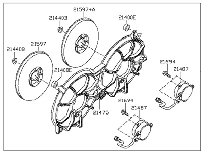 Nissan 21480-37A00 Motor-Fan&SHROUD