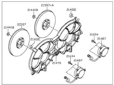 Nissan 21480-16E02 Motor FAN/SHROUD