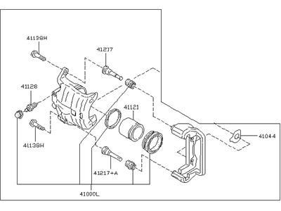 Nissan 41011-AC700 CALIPER Assembly-Front LH, W/O Pads Or SHIMS