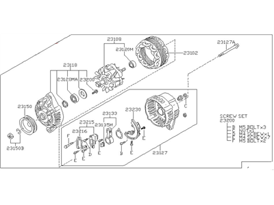 Nissan 23100-0E705R Reman Alternator Assembly