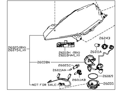 Nissan 26060-3NA0A Driver Side Headlight Assembly