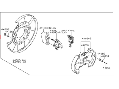 Nissan 44010-8J011 Brake Assy-Parking, Rear LH