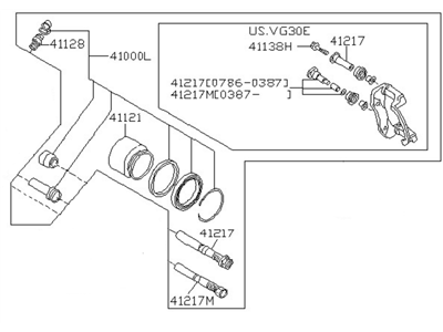 Nissan 41011-32F10RE REMAN CALIPER Front Left