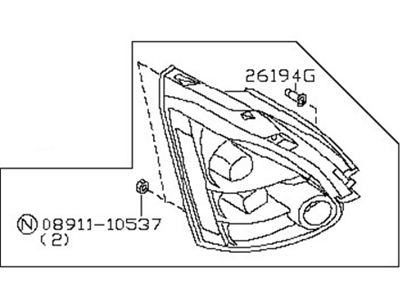 Nissan 26525-7Y000 Lens-Combination Lamp, L