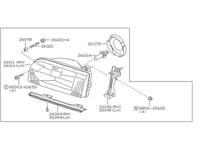 Nissan B6010-30R00 Passenger Side Headlamp Assembly