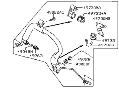 Nissan 49720-1AA2A Hose Assy-Pressure, Power Steering