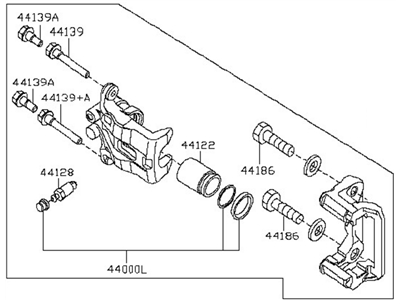 Nissan 44001-ZL00A CALIPER Assembly-Rear RH, W/O Pads Or SHIMS