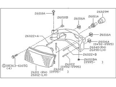 Nissan B6010-6B000 Passenger Side Headlight Assembly