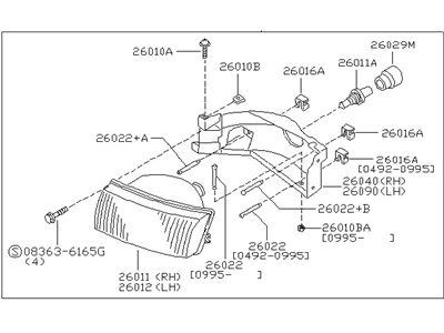 Nissan B6060-1B000 Driver Side Headlamp Assembly