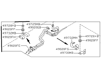 Nissan 49710-33Y10 Hose & Tube Assy-Power Steering