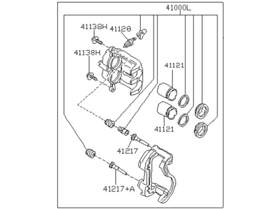 Nissan 41011-0W701 CALIPER Assembly-Front LH, W/O Pads Or SHIMS