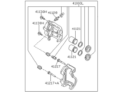 Nissan 41011-1W600 CALIPER Assembly-Front LH, W/O Pads Or SHIMS