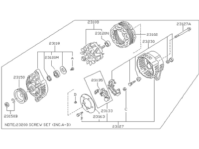 Nissan 23100-70A00R Reman Alternator Assembly