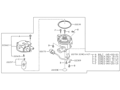 Nissan 22100-53J02RE REMAN Distributor Assembly