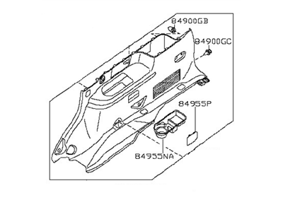 Nissan 84950-EA502 Finisher-Luggage Side, Lower RH