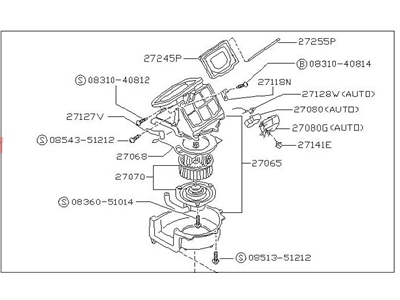 Nissan 27200-86G00 Blower Assy-Front