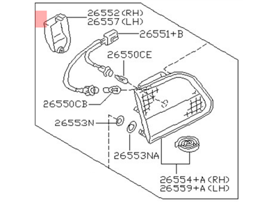 Nissan 26550-0L726 Lamp Assembly-Rear Combination, RH