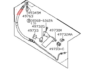 Nissan 49720-EA200 Hose & Tube Assembly-Pressure, Ps