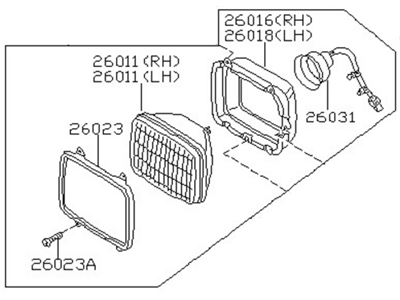 Nissan 26060-40F11 Driver Side Headlamp Assembly