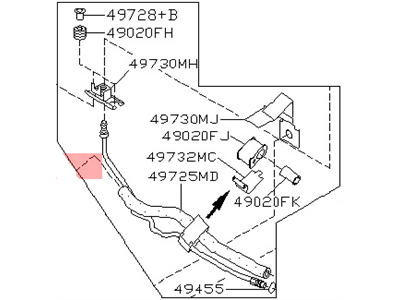 Nissan 49710-2B000 Hose & Tube Set-Power Steering