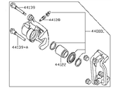 OEM 2019 Nissan Sentra Caliper Assy-Rear LH, W/O Pad & Shim - 44011-3RJ0D