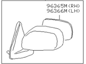 OEM 1994 Nissan Maxima Mirror Assembly-Door, LH - 96302-96E10