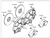 OEM 1991 Nissan Maxima Motor Assy-Fan & Shroud - 21481-96E07