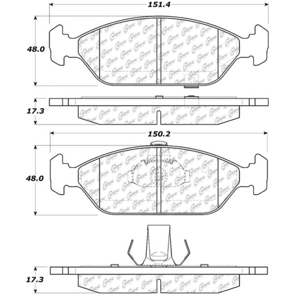 Centric Posi Quiet™ Ceramic Front Disc Brake Pads 105.09250