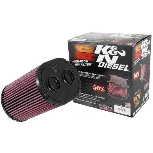 K&N E Series Oval Straight Red Air Filter （9.25" BOL x 6.5" BOW x 9.25" TOL x 6.5" TOW x 8.938" H) E-0644
