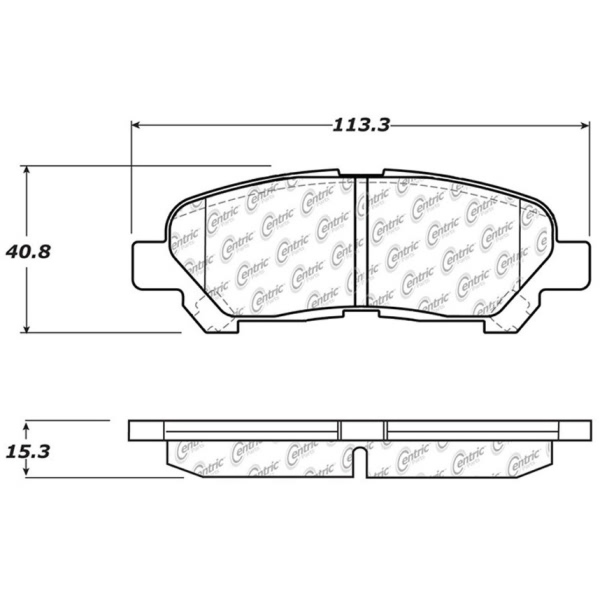 Centric Premium Ceramic Rear Disc Brake Pads 301.13250