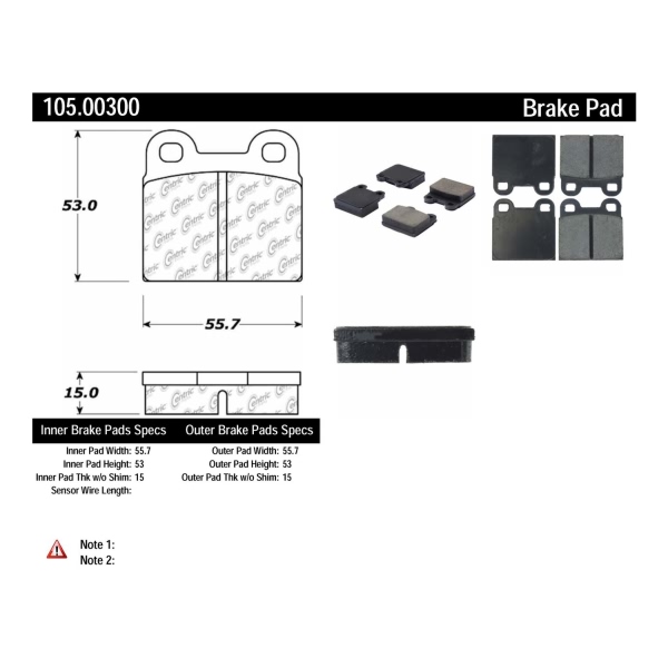 Centric Posi Quiet™ Ceramic Front Disc Brake Pads 105.00300