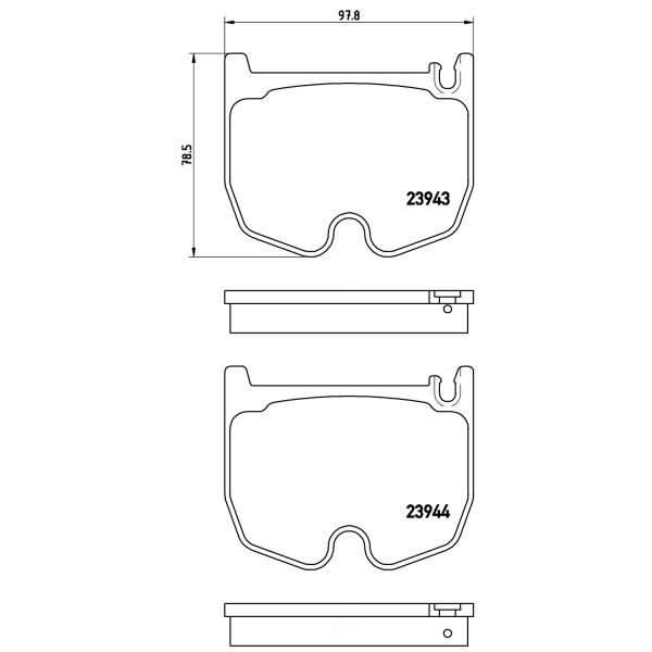 brembo Premium Low-Met OE Equivalent Front Brake Pads P50062