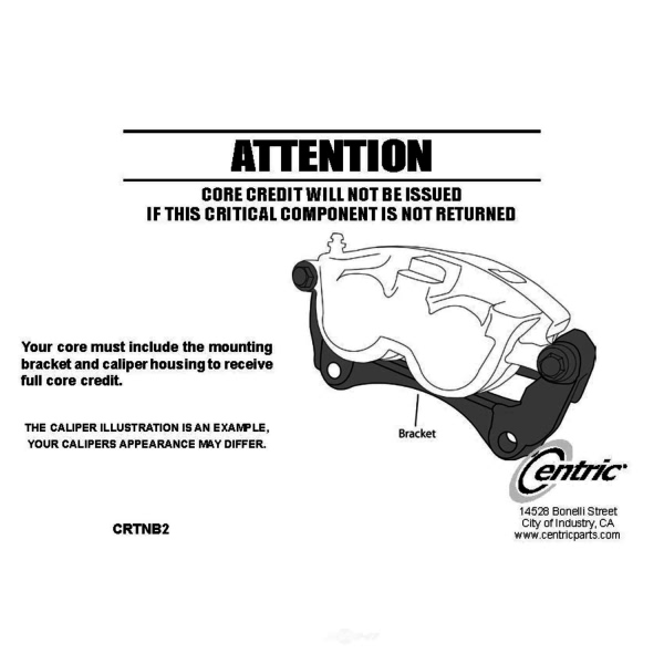 Centric Posi Quiet™ Loaded Rear Passenger Side Brake Caliper 142.66008