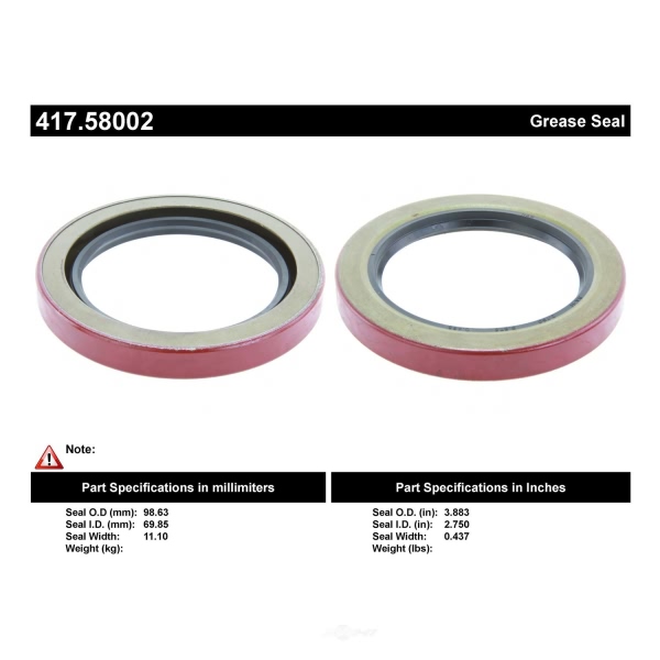 Centric Premium™ Axle Shaft Seal 417.58002