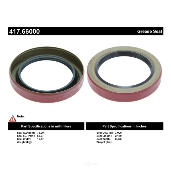 Centric Premium™ Axle Shaft Seal 417.66000