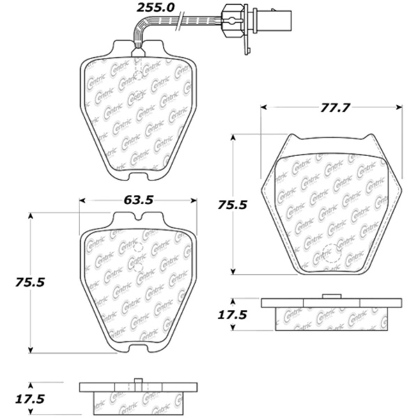 Centric Posi Quiet™ Semi-Metallic Front Disc Brake Pads 104.08390