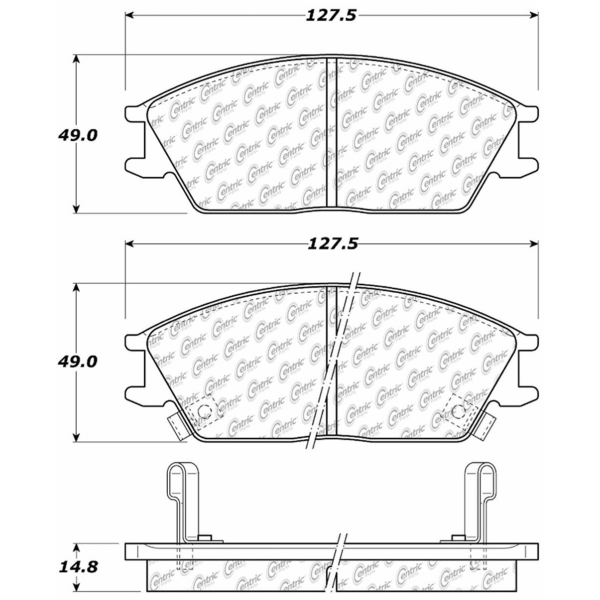 Centric Posi Quiet™ Semi-Metallic Front Disc Brake Pads 104.04400