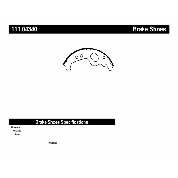 Centric Premium Rear Drum Brake Shoes 111.04340