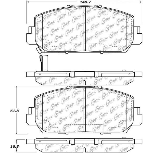 Centric Premium Ceramic Front Disc Brake Pads 301.16970