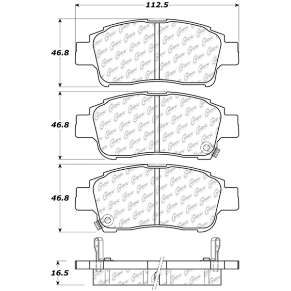 Centric Premium Ceramic Front Disc Brake Pads 301.08310