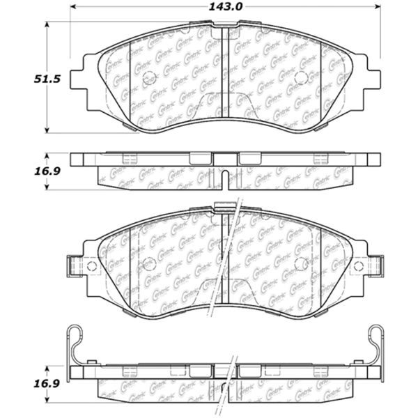 Centric Premium Ceramic Front Disc Brake Pads 301.07970