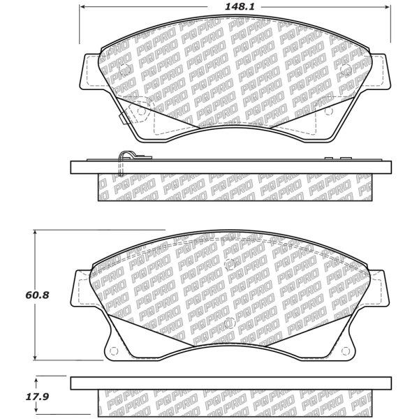 Centric Posi Quiet Pro™ Ceramic Front Disc Brake Pads 500.15220