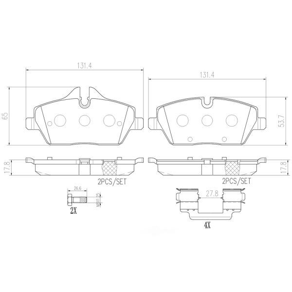 brembo Premium Ceramic Front Disc Brake Pads P06034N