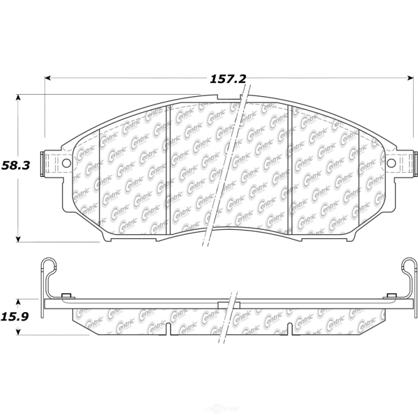 Centric Posi Quiet™ Extended Wear Semi-Metallic Front Disc Brake Pads 106.08881