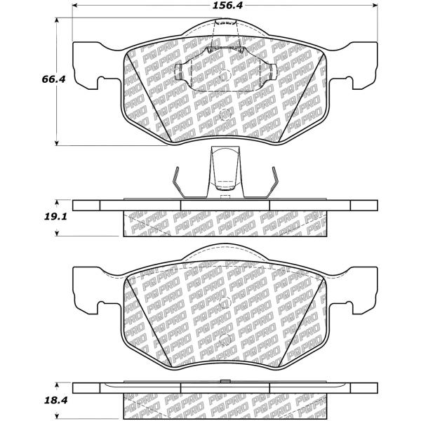 Centric Posi Quiet Pro™ Semi-Metallic Front Disc Brake Pads 500.08430