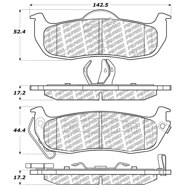 Centric Posi Quiet Pro™ Ceramic Rear Disc Brake Pads 500.10410