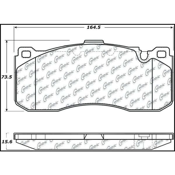 Centric Posi Quiet™ Semi-Metallic Front Disc Brake Pads 104.13710