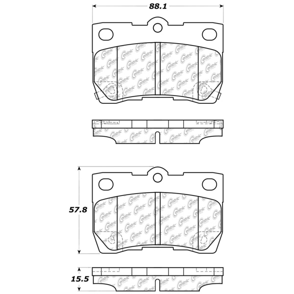 Centric Posi Quiet™ Ceramic Rear Disc Brake Pads 105.11130